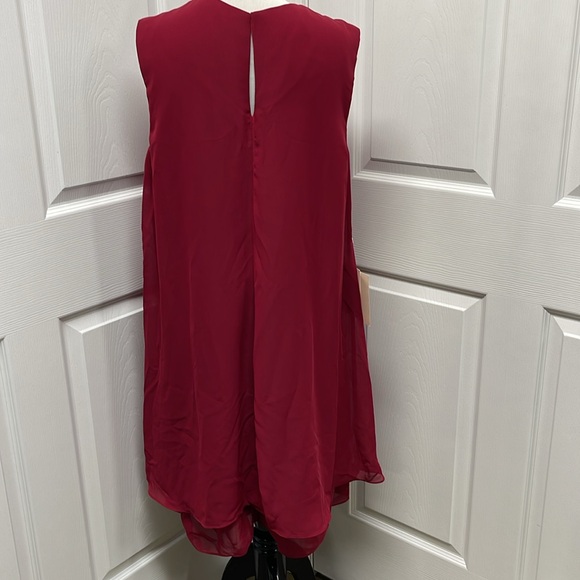 TS Couture Sheath Chiffon Sleeveless Midi Dress Size 14 NWT - Picture 7 of 15